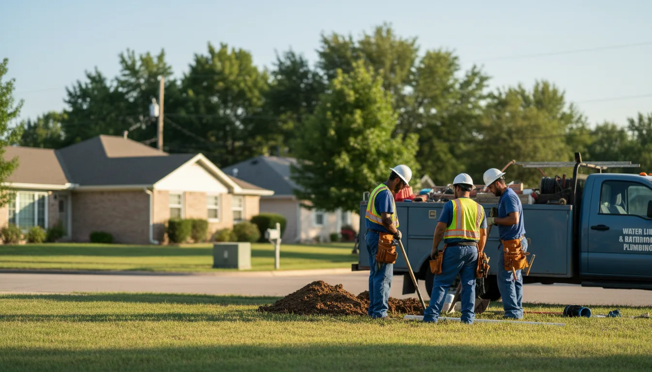 Residential water line and bathroom plumbing service in Edinburgh, IN